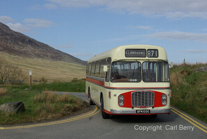 AFM103G, preserved as Bristol Omnibus 2157, in Pen y Gwryd on 2 May 2009